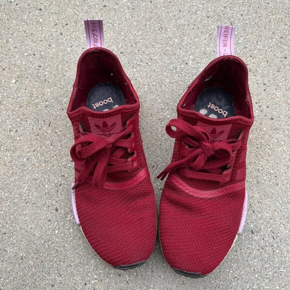 Adidas NMD R1 Collegiate Burgundy Runners Women’s Athletic Sneakers blokecore - Picture 8 of 14